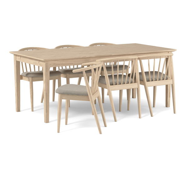 Ekerö - Matgrupp med 6 stolar Sixten - Vit