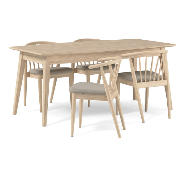 Ekerö - Matgrupp med 4 stolar Sixten - Vit