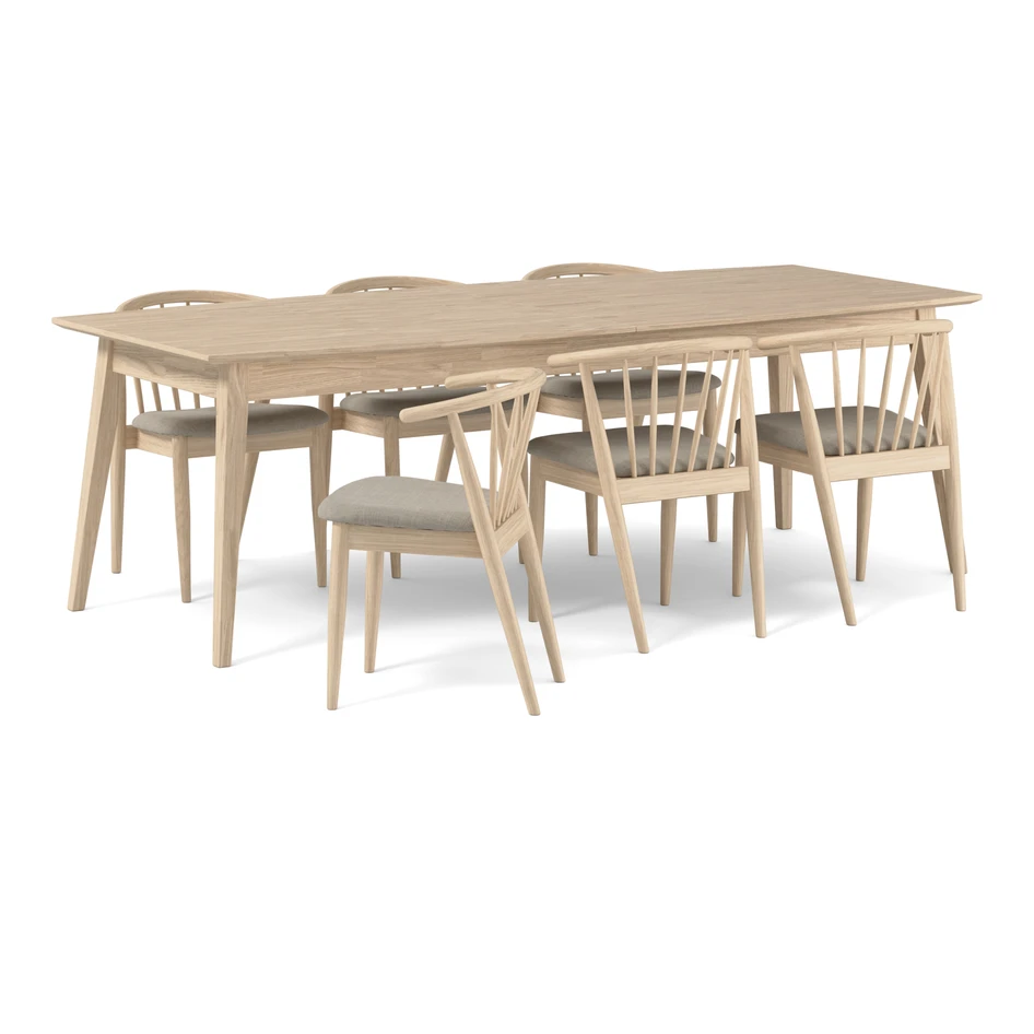 Ekerö - Matgrupp med 6 stolar Sixten - Beige