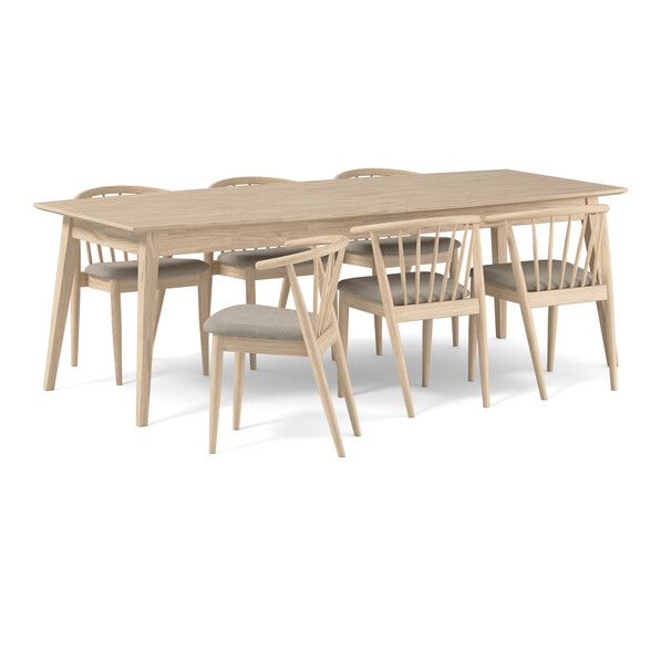 Ekerö - Matgrupp med 6 stolar Sixten - Beige