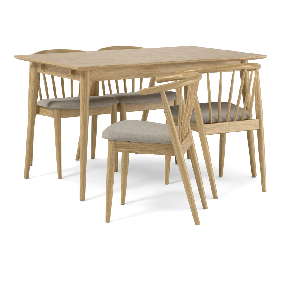 Harry - Matgrupp med 4 stolar Sixten - Beige