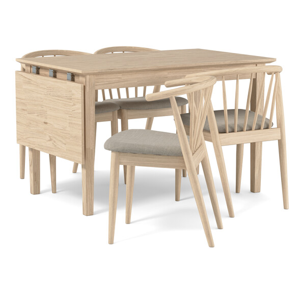 Ekerö - Matgrupp med 4 stolar Sixten - Vit