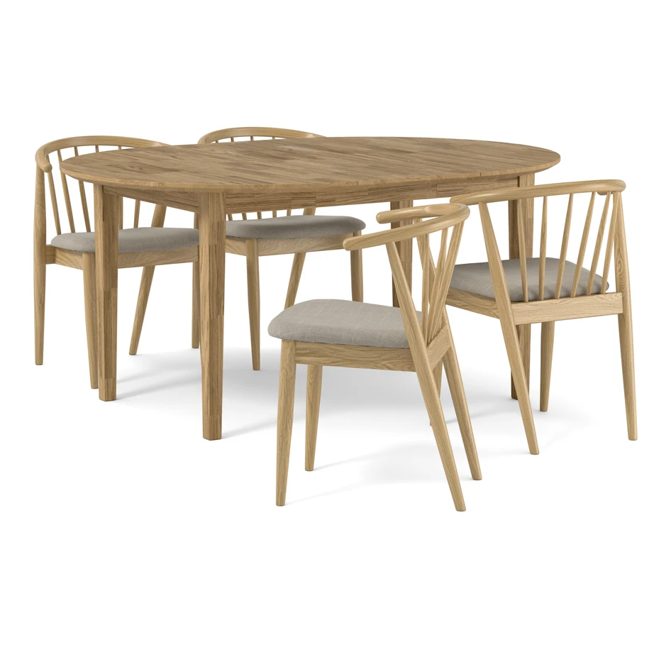 Ekerö - Matgrupp med 4 stolar Sixten - Beige