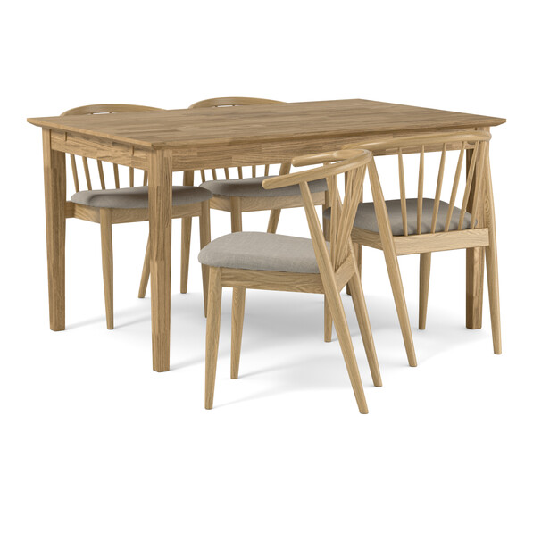 Ekerö - Matgrupp med 4 stolar Sixten - Beige