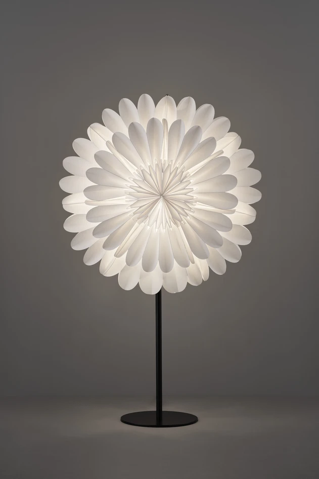 Gullvor på fot - Julstjärna på fot, Ø 40 cm - Vit