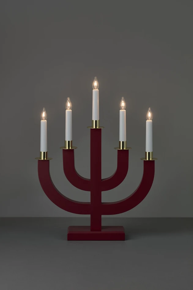 Edith  - Adventsljusstake 5-armad - Röd