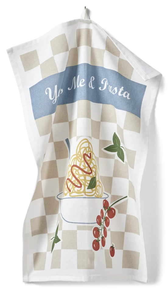 You me and pasta - Kökshandduk, 50x70 cm - Vit