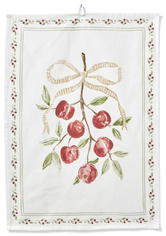 Juläpple - Kökshandduk, 50x70 cm - Röd