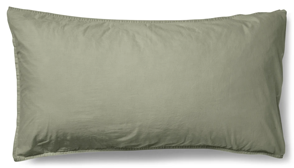 Rockport - Örngott till hotellkudde i tvättad bomull, 50x90 cm - Grön