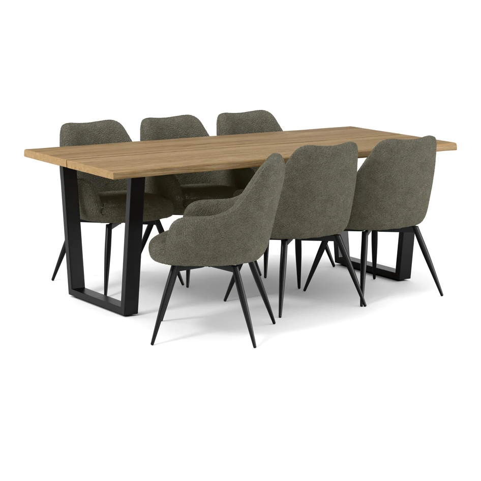 Eastwood - Matgrupp med 6 stolar Edin - Beige