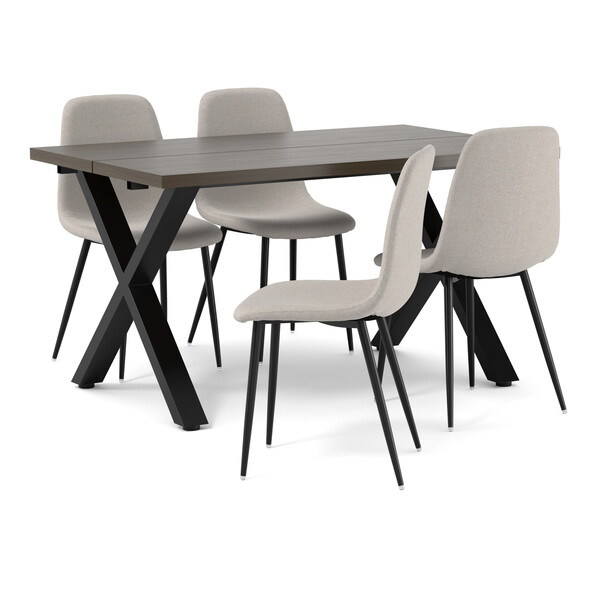 Veneto - Matgrupp med 4 stolar Tracy - Brun