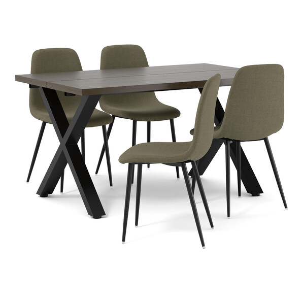 Veneto - Matgrupp med 4 stolar Tracy - Grön