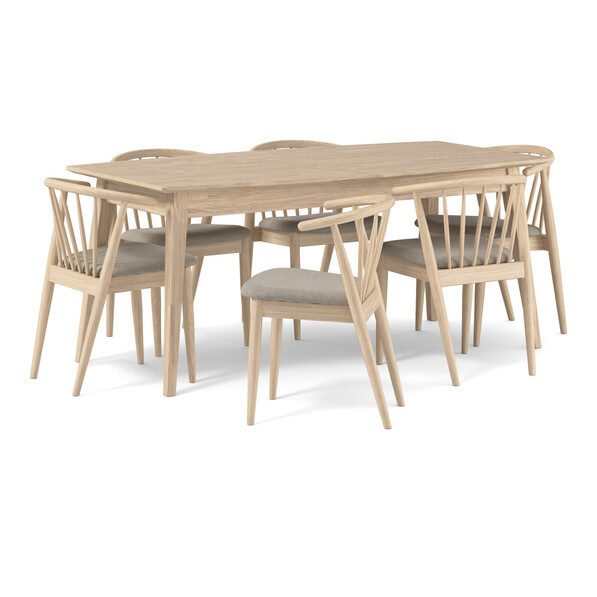 Ekerö - Matgrupp med 6 stolar Sixten - Vit