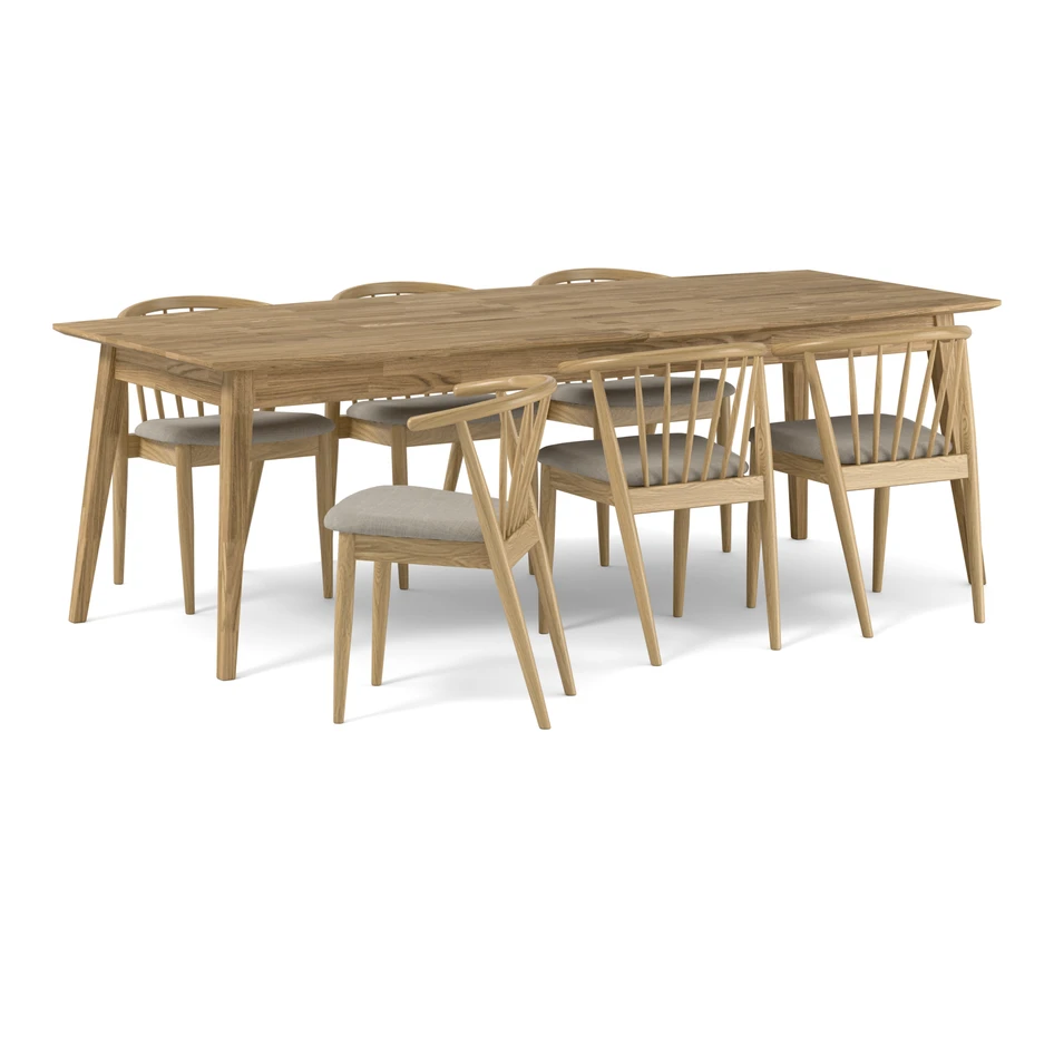 Ekerö - Matgrupp med 6 stolar Sixten - Beige