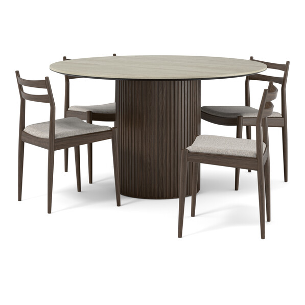 Astrid - Matgrupp med 4 stolar Ines - Brun