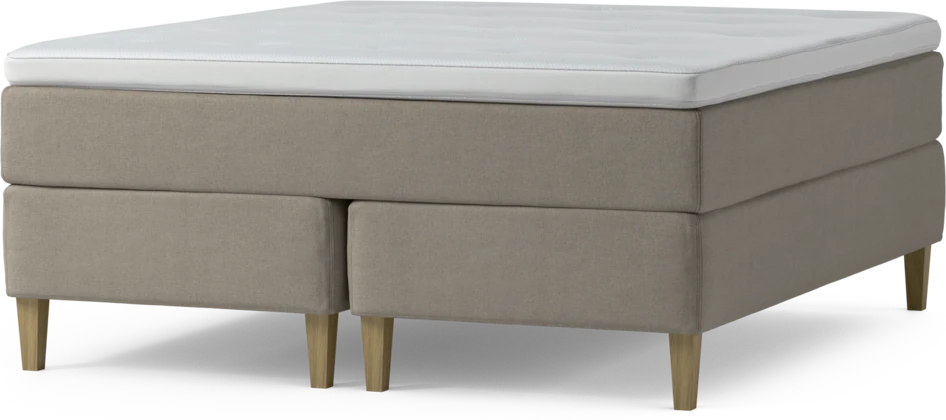Delux Exclusive - Kontinentalsäng, dubbelsäng med bäddmadrass och sängben - Beige