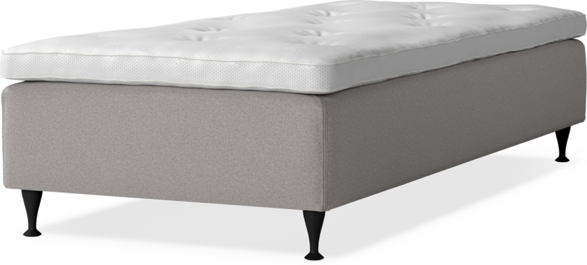 Delux Sense - Ramsäng, enkelsäng med bäddmadrass - Grå