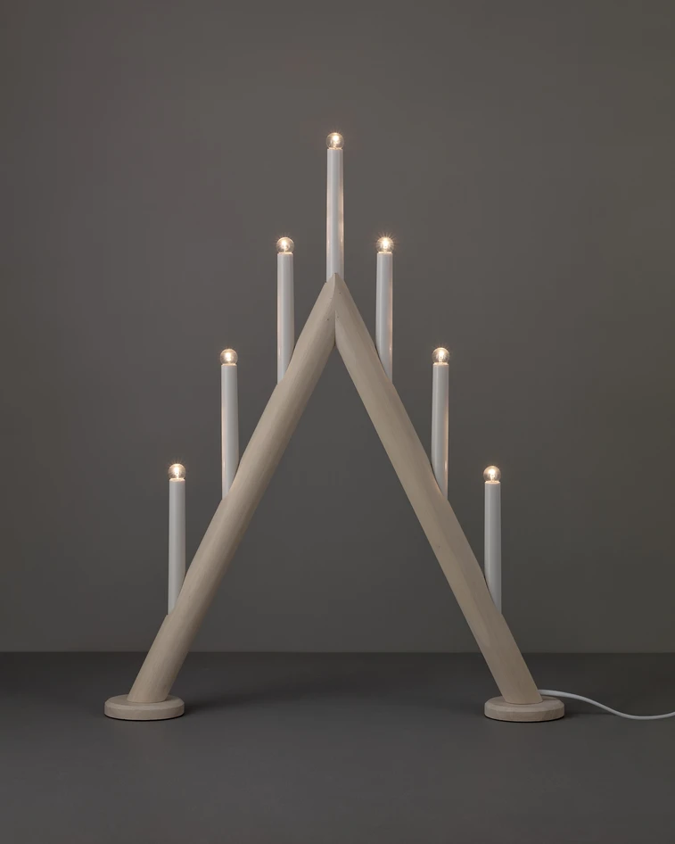 Stine - Adventsljusstake 7-armad - Brun