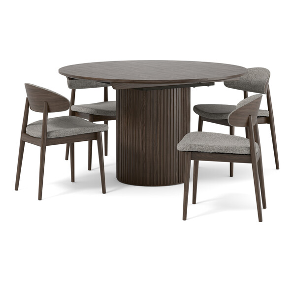 Astrid - Matgrupp med 4 stolar Canape - Brun