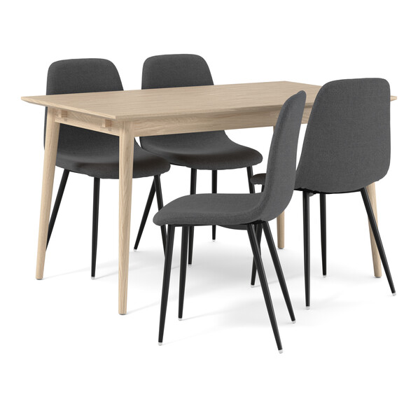 Harry - Matgrupp med 4 stolar Tracy - Grå