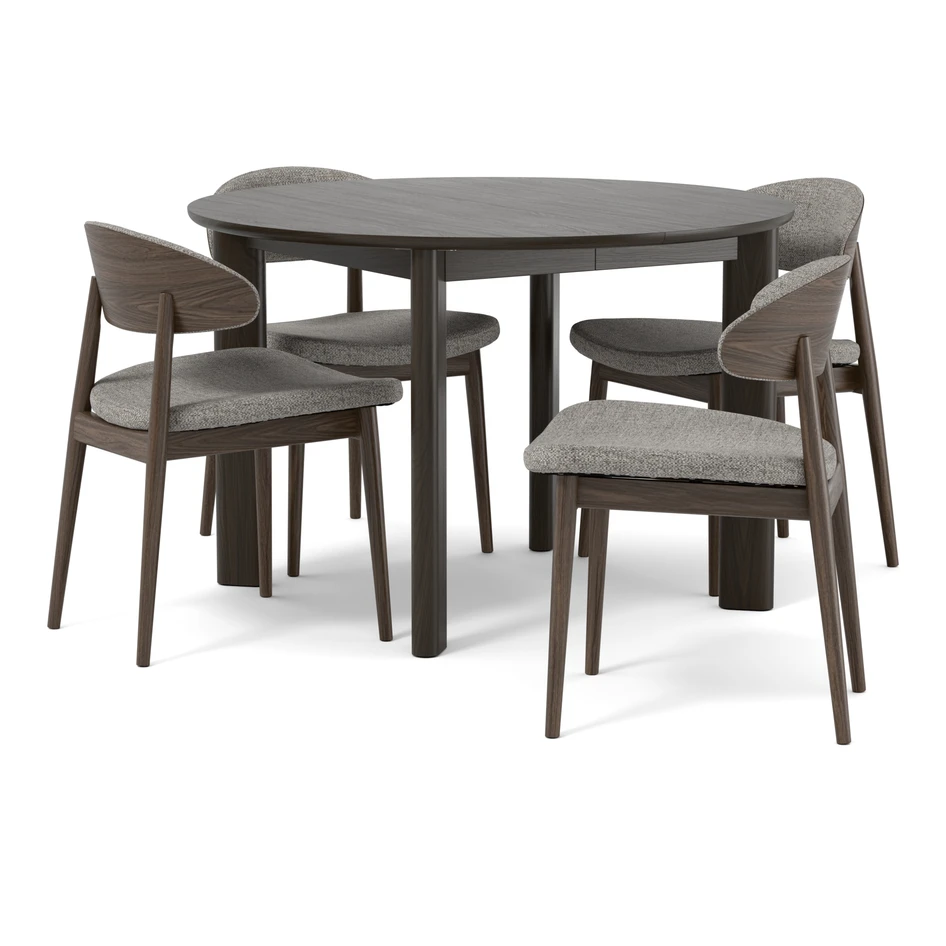 Amina - Matgrupp med 4 stolar Canape - Brun