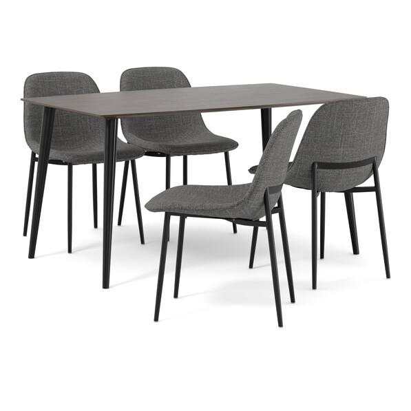 Plaine - Matgrupp med 4 stolar Melic - Brun