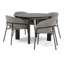 Amina - Matgrupp med 4 karmstolar Selina - Grå