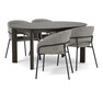 Amina - Matgrupp med 4 karmstolar Selina - Grå
