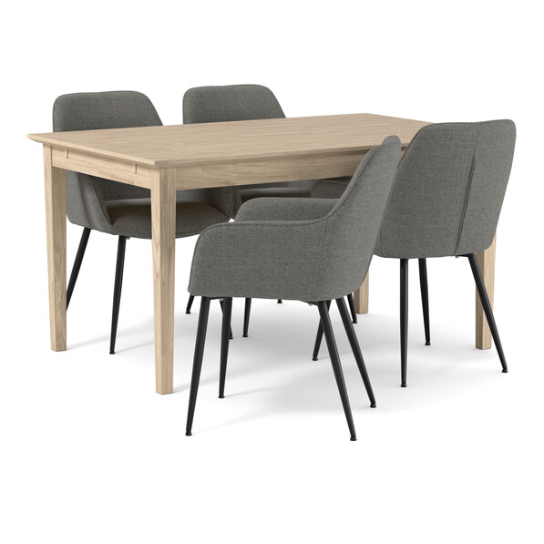 Ekerö - Matgrupp med 4 karmstolar Milla - Vit