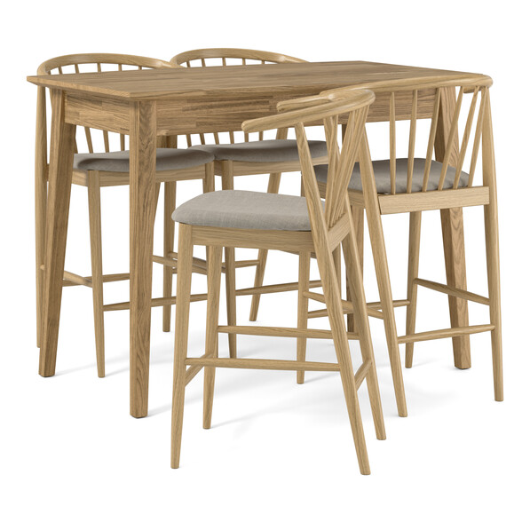 Ekerö - Matgrupp med 4 barstolar Sixten - Beige