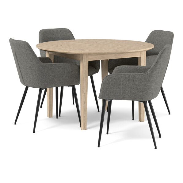 Ekerö - Matgrupp med 4 karmstolar Milla - Vit