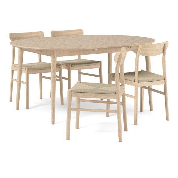 Harry - Matgrupp med 4 stolar Ida - Vit