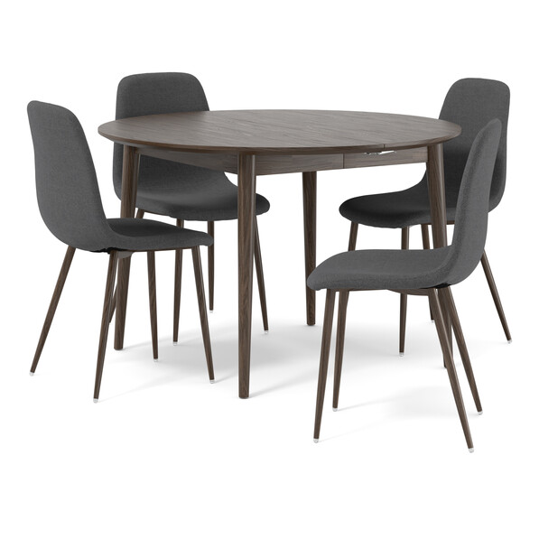 Harry - Matbord med 4 stolar Tracy - Grå