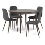 Harry - Matbord med 4 stolar Tracy - Grå