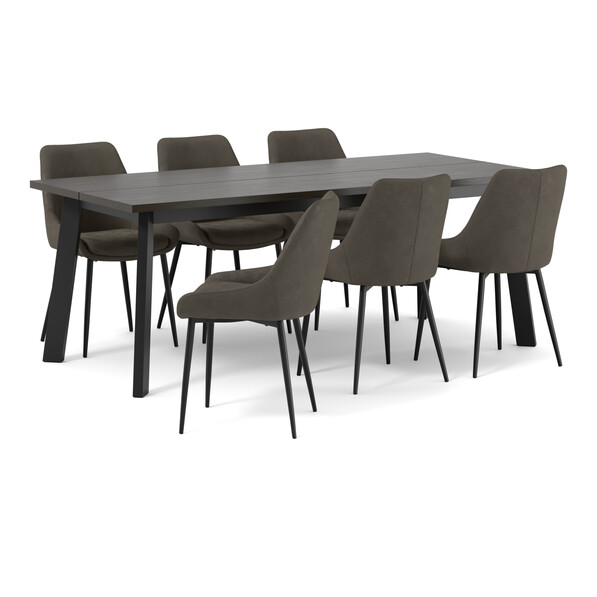 Nomad - Matgrupp med 6 stolar Leon - Grå