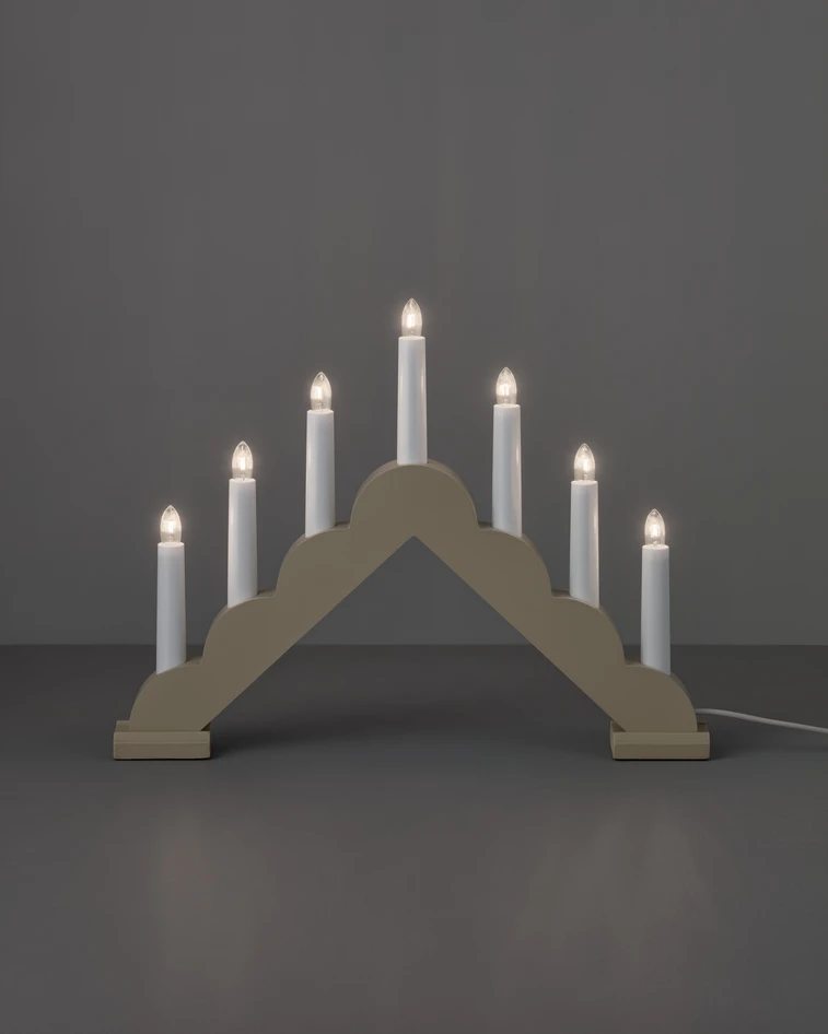 Lilian - Adventsljusstake 7-armad - Beige