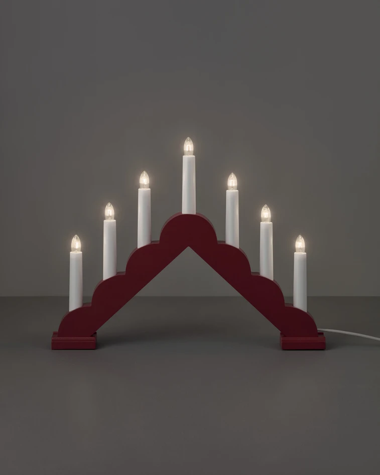 Lilian - Adventsljusstake 7-armad - Röd