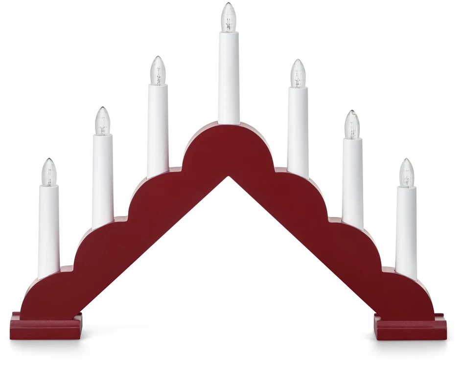 Lilian - Adventsljusstake 7-armad - Röd