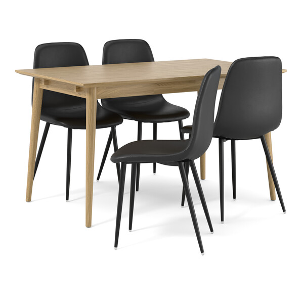 Harry - Matgrupp med 4 stolar Tracy - Svart