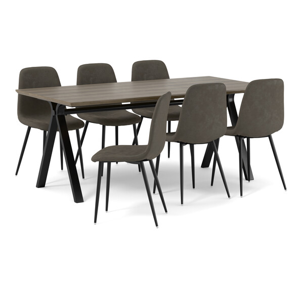 Santos - Matgrupp med 6 stolar Tracy - Brun