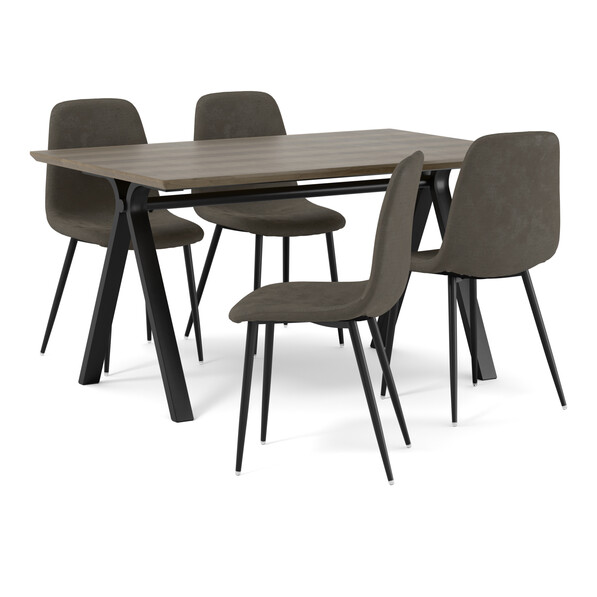 Santos - Matgrupp med 4 stolar Tracy - Brun