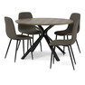 Santos - Matgrupp med 4 stolar Tracy - Brun