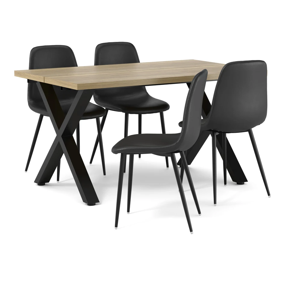 Veneto - Matgrupp med 4 stolar Tracy - Beige