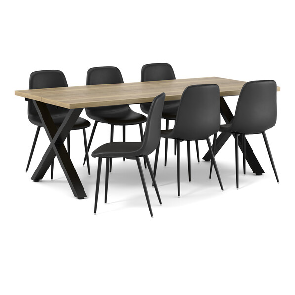 Veneto - Matgrupp med 6 stolar Tracy - Beige