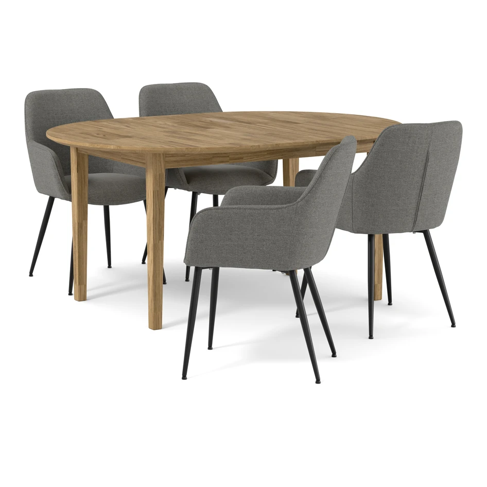 Ekerö - Matgrupp med 4 karmstolar Milla - Beige