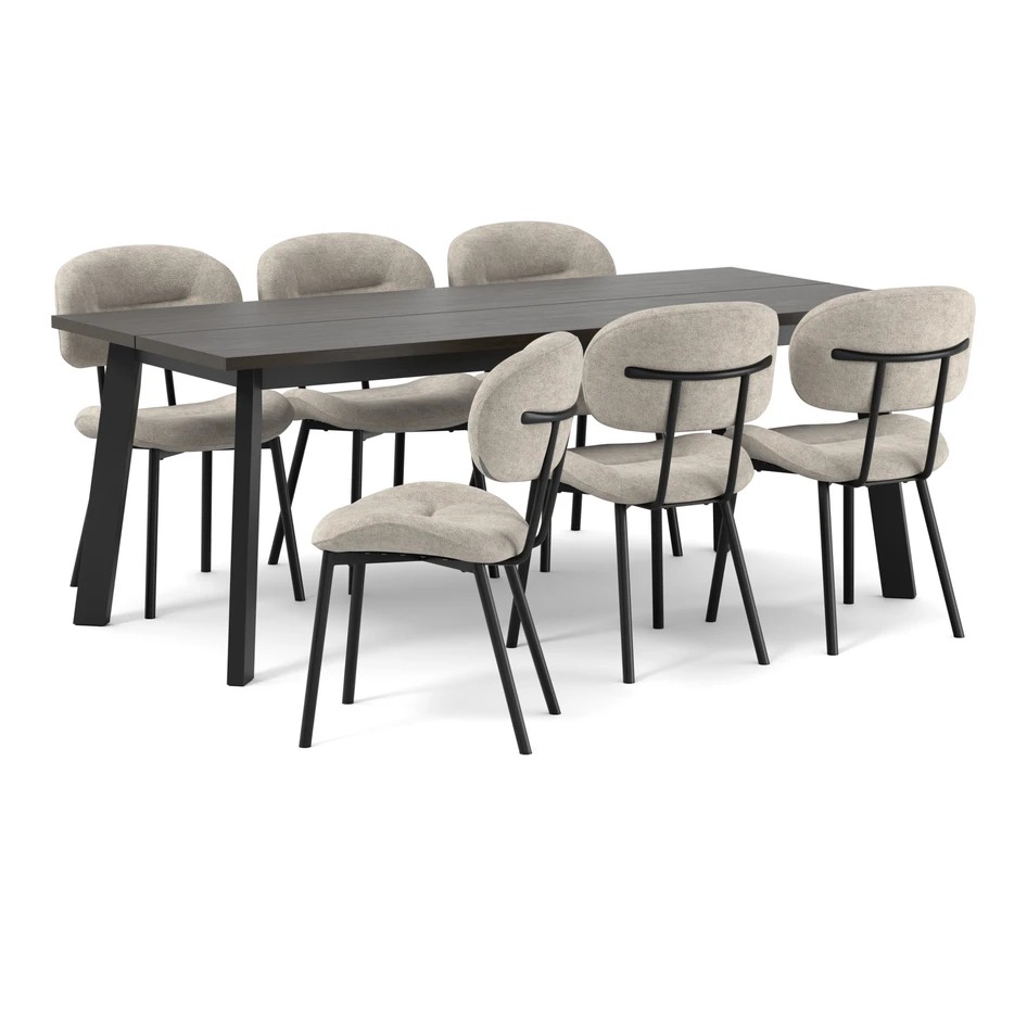 Nomad - Matgrupp med 6 stolar Carol - Brun