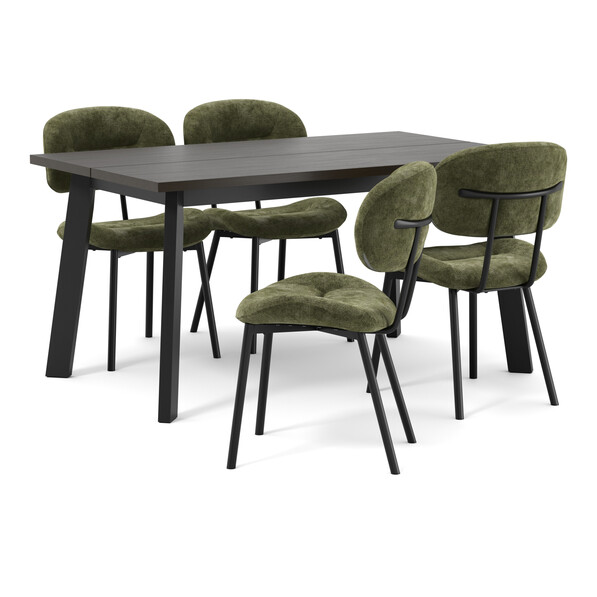 Nomad - Matgrupp med 4 stolar Carol - Brun