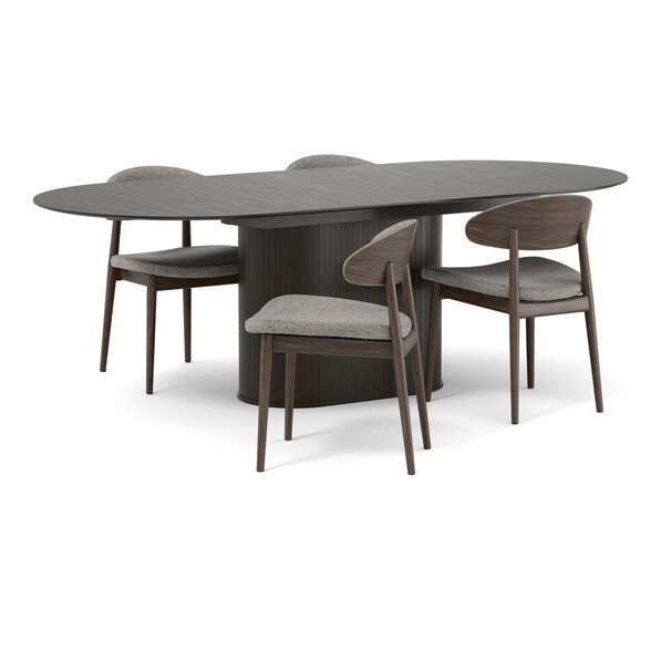 Judit - Matgrupp med 4 stolar Canape - Brun