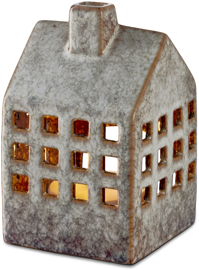 Lilltorp - Ljuslykta, H13,3 L8 B7,8 cm - Brun