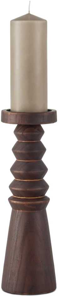Panthera - Ljusstake, H32 Ø10 cm - Brun